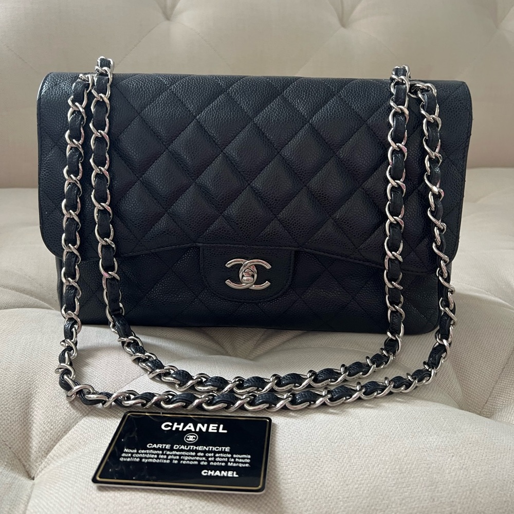 💯 Authentic Chanel Caviar Classic Jumbo Double Flap Bag